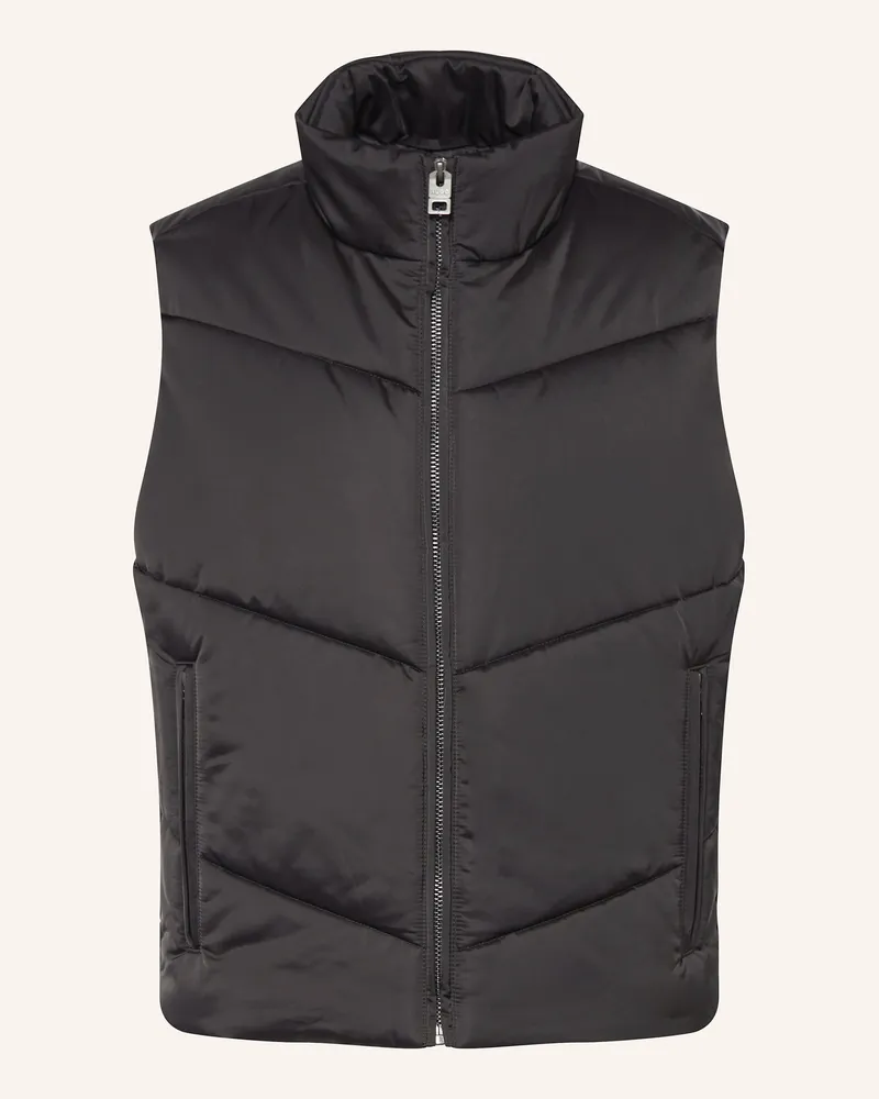 HUGO BOSS Steppweste BEROLINO aus Satin Schwarz