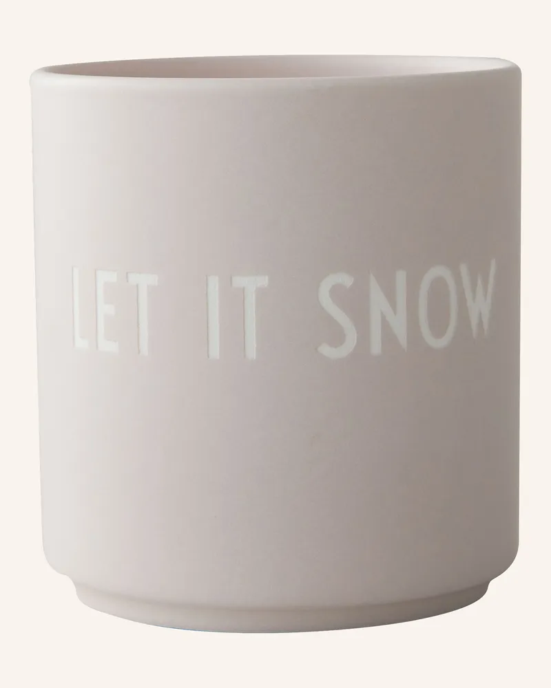 DESIGN LETTERS Becher LET IT SNOW Hellgrau