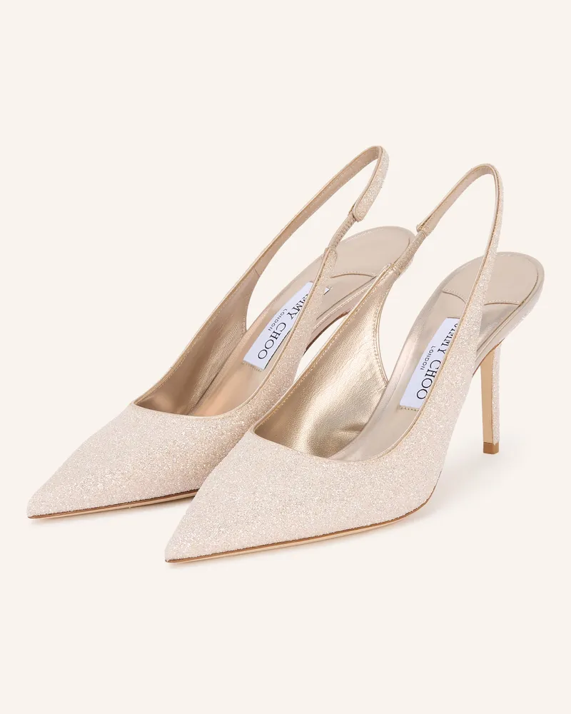 Jimmy Choo Slingpumps Love gold Creme
