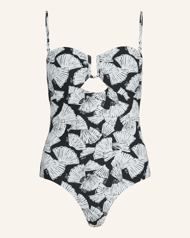 Karl Lagerfeld Badeanzug schwarz Schwarz