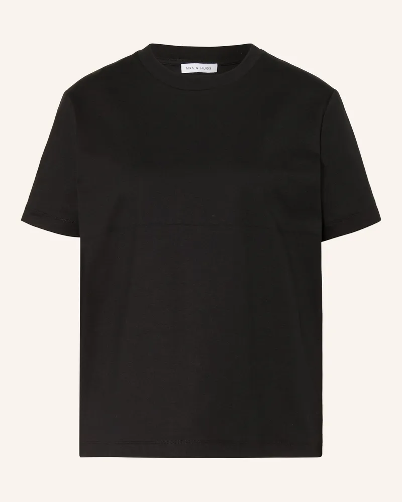 Mrs & HUGS T-Shirt schwarz Schwarz
