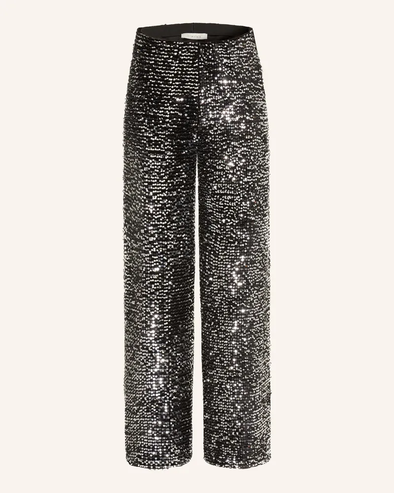 lilienfels Marlenehose mit Pailletten Schwarz