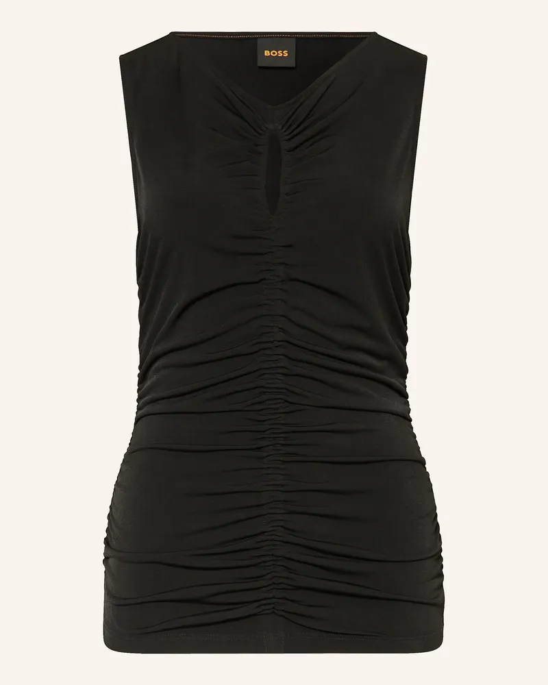 HUGO BOSS Blusentop EMACHA mit Cut-out Schwarz