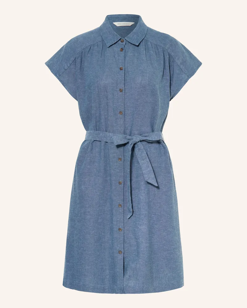 MOSS COPENHAGEN Hemdblusenkleid Mschviana Ginia Mit Leinen blau Blau