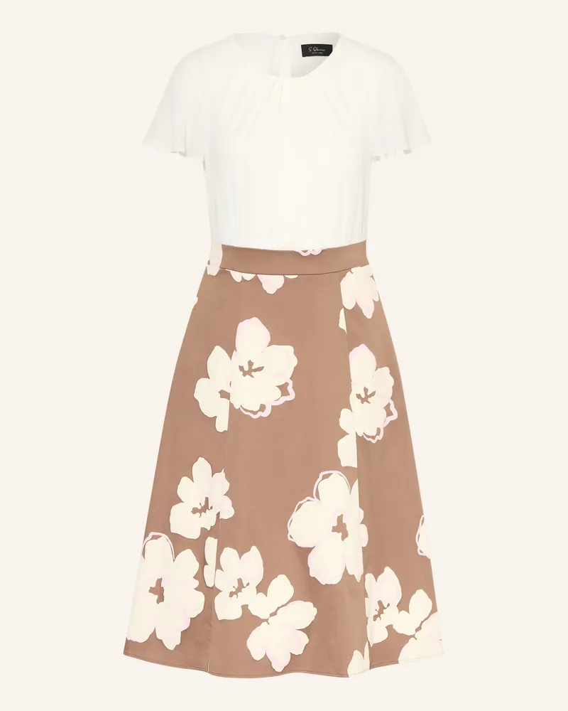 S.Oliver Kleid im Materialmix Weiss