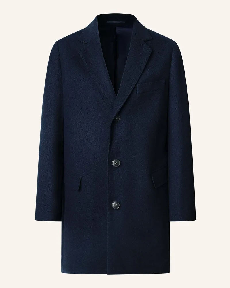 Hackett Stehkragenmantel PLAIN WOOL OVERCOAT Dunkelblau