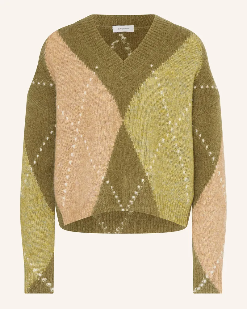 Darling Harbour Pullover mit Mohair und Glitzergarn Olive