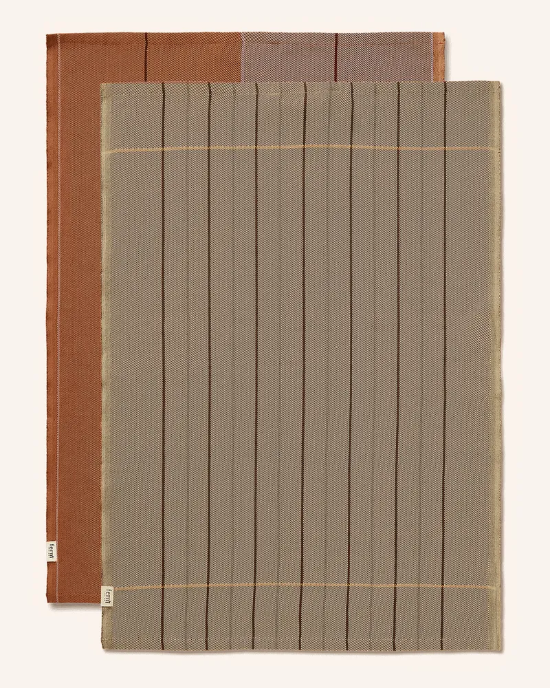 ferm LIVING 2er-Set Geschirrtücher braun Braun