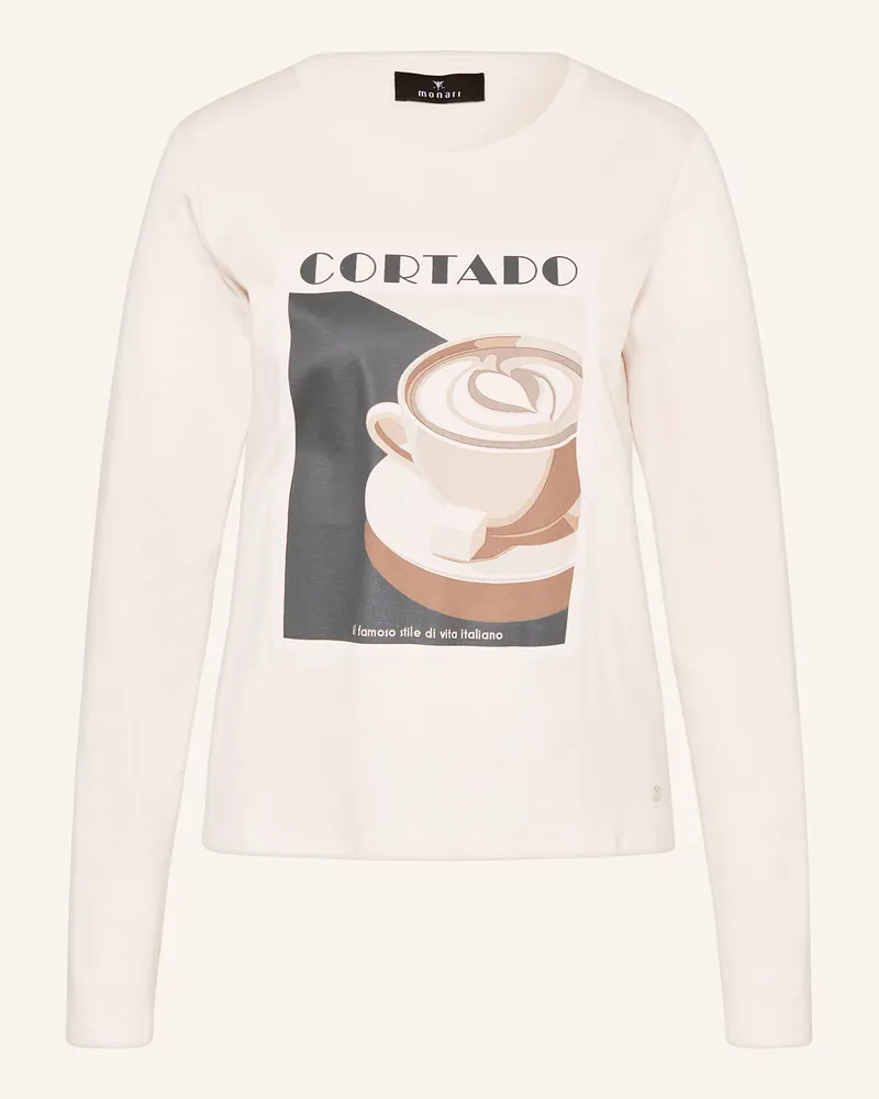 monari Longsleeve mit Schmucksteinen Creme