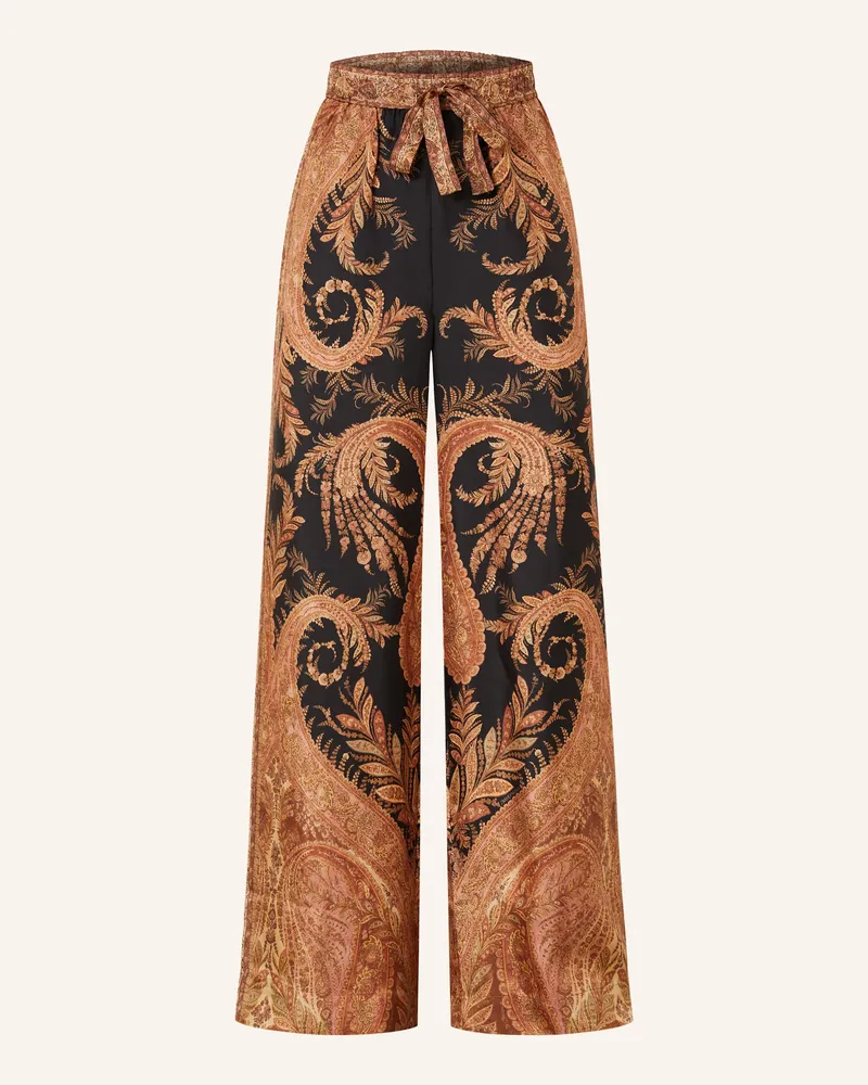 Zimmermann Marlenehose Hypnotic Aus Seide schwarz Schwarz