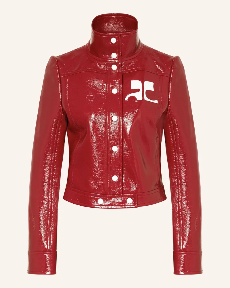 Courrèges Jacke In Lederoptik rot Dunkelrot