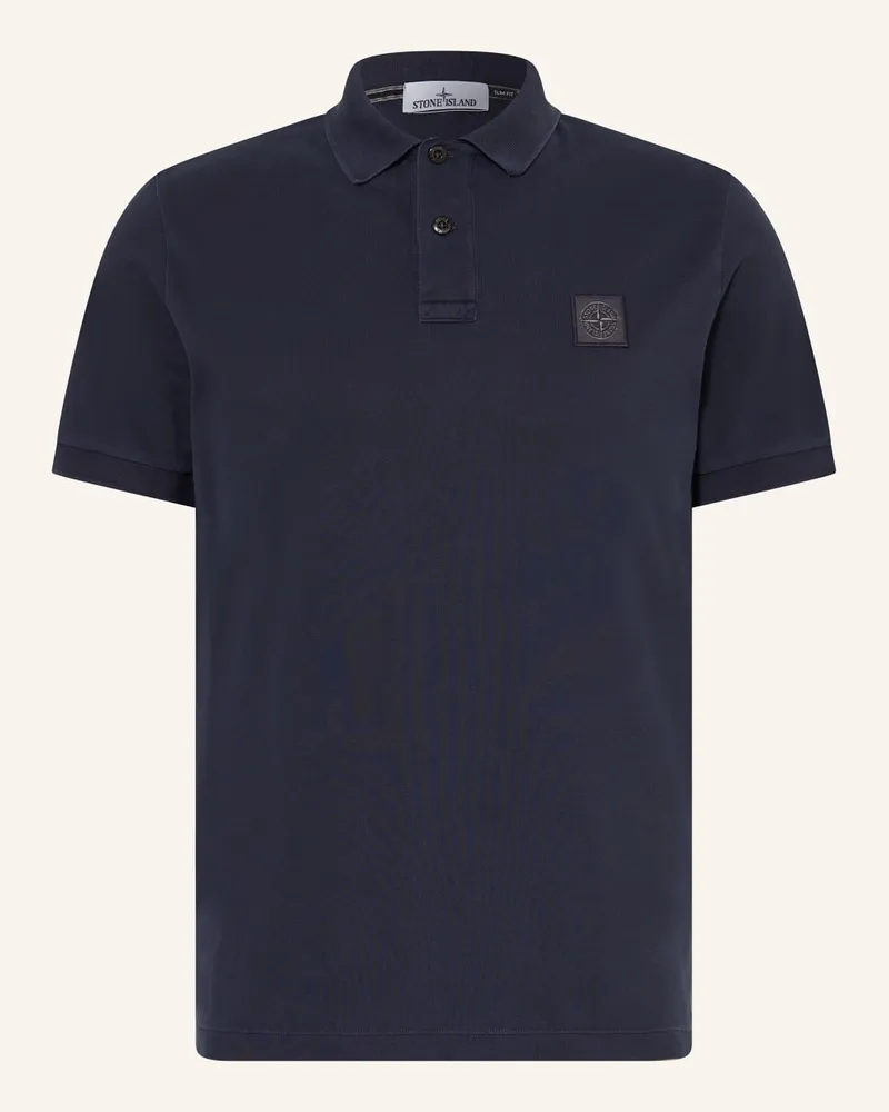 Stone Island Piqué-Poloshirt Blau