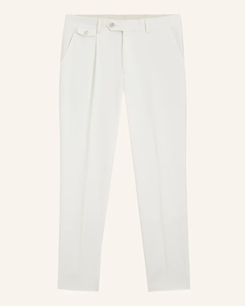 HUGO BOSS Business Hose H-Perin-Pl-Dtl-263 Tapered Fit beige Weiss
