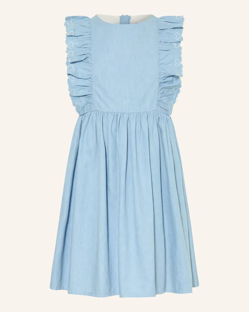 Petit Bateau Kleid Mit Rüschen blau Hellblau