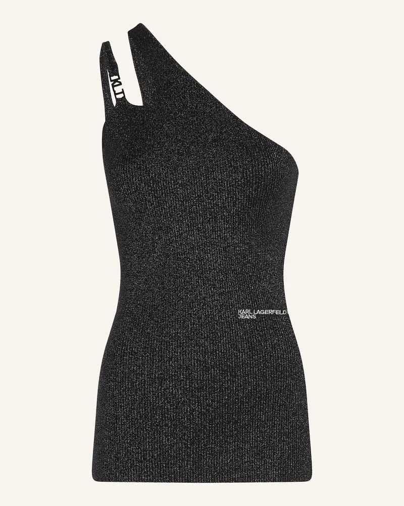 Karl Lagerfeld EINSCHULTRIGES METALLIC-TOP Schwarz