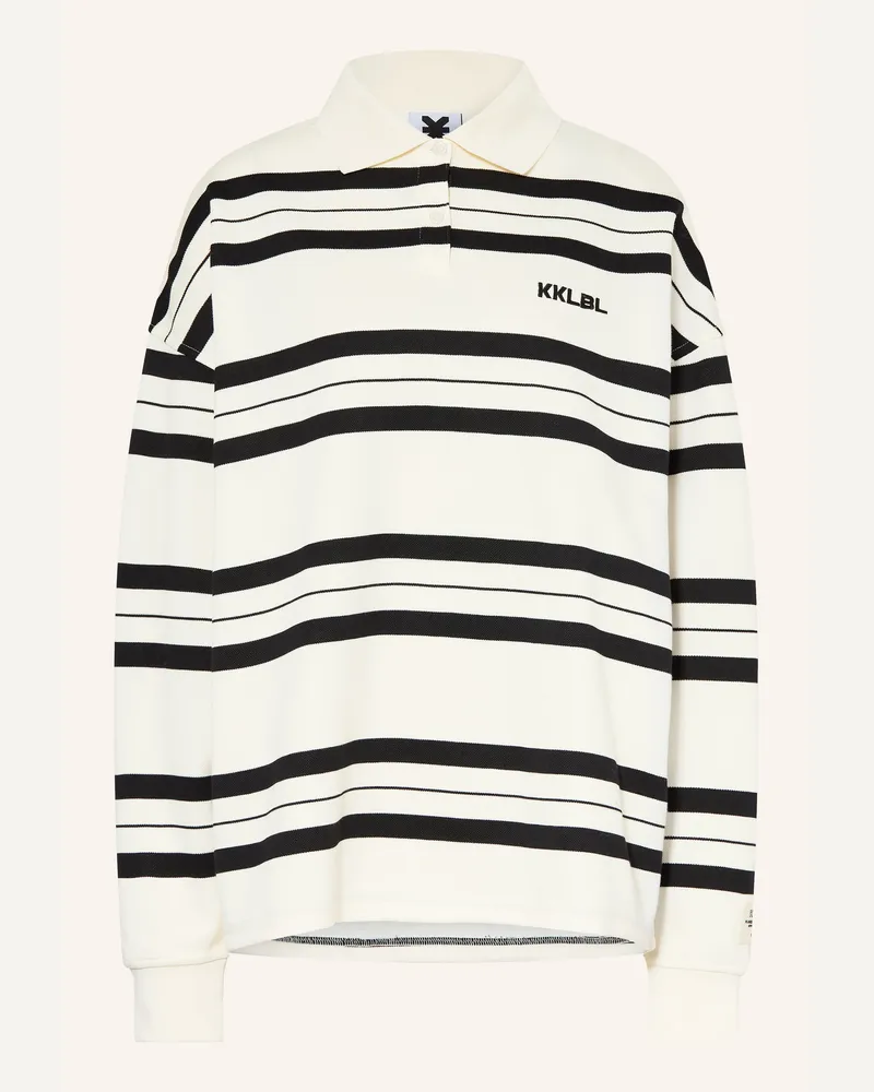 Karo Kauer Piqué-Poloshirt weiss Ecru