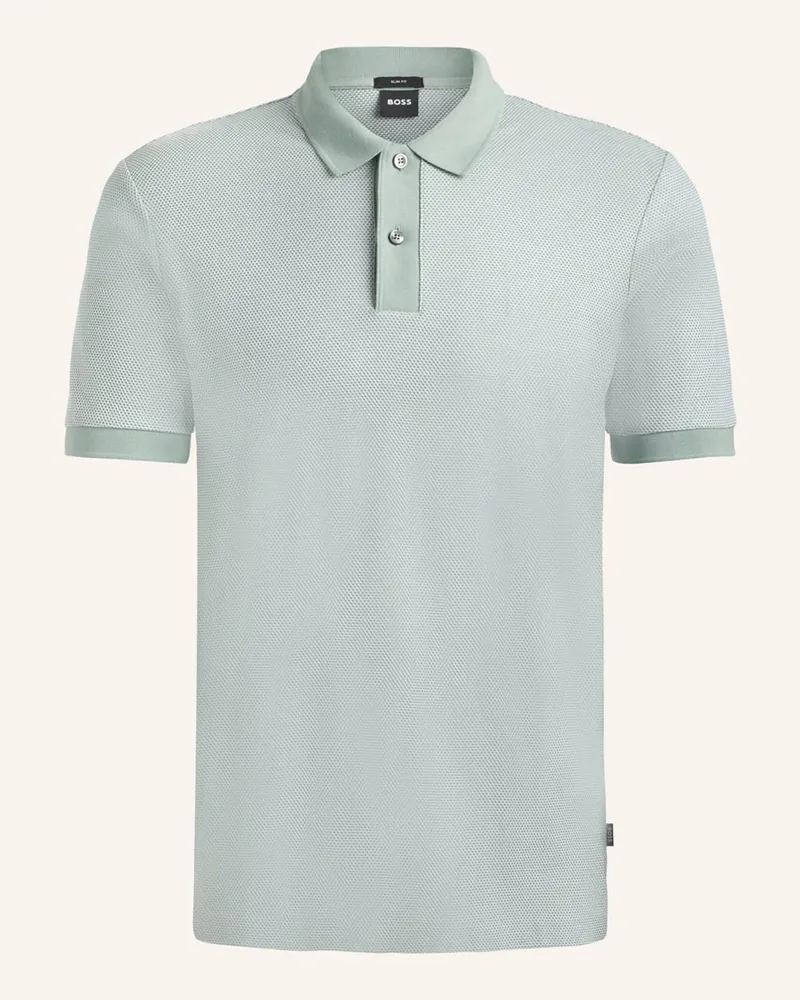 HUGO BOSS Piqué-Poloshirt PHILLIPSON Slim Fit Gruen