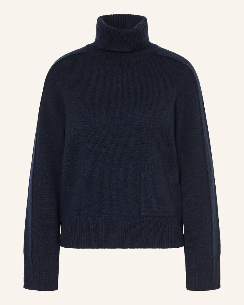 FTC Cashmere Rollkragenpullover mit Cashmere Dunkelblau