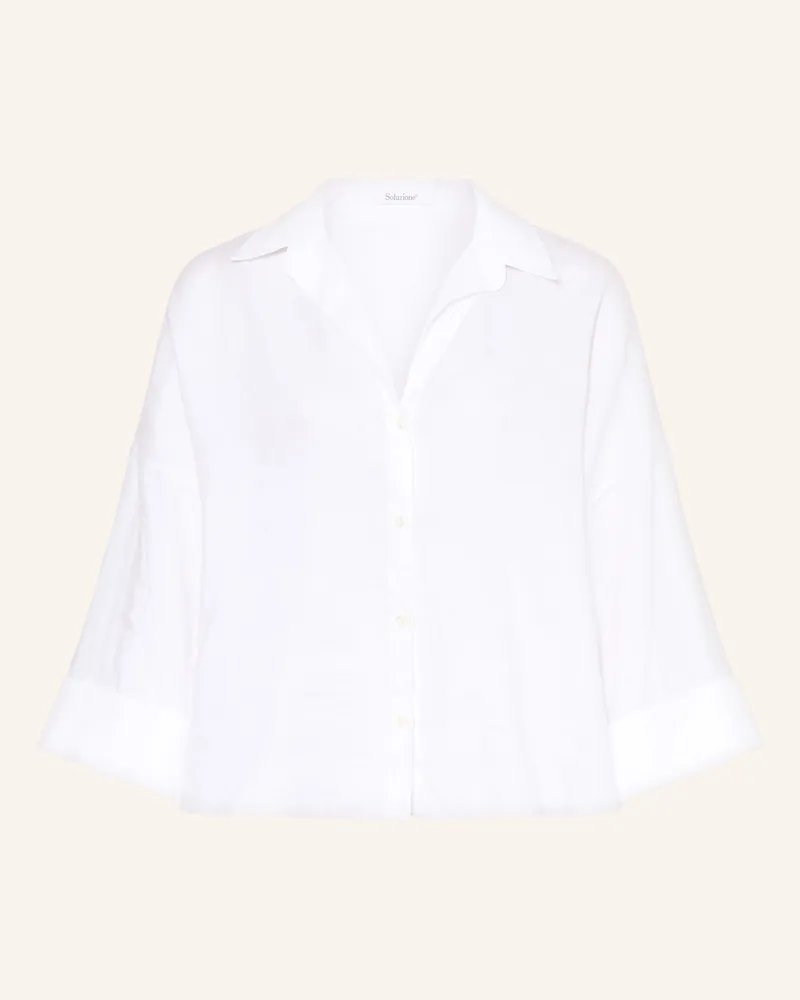 Soluzione Leinenbluse weiss Weiss