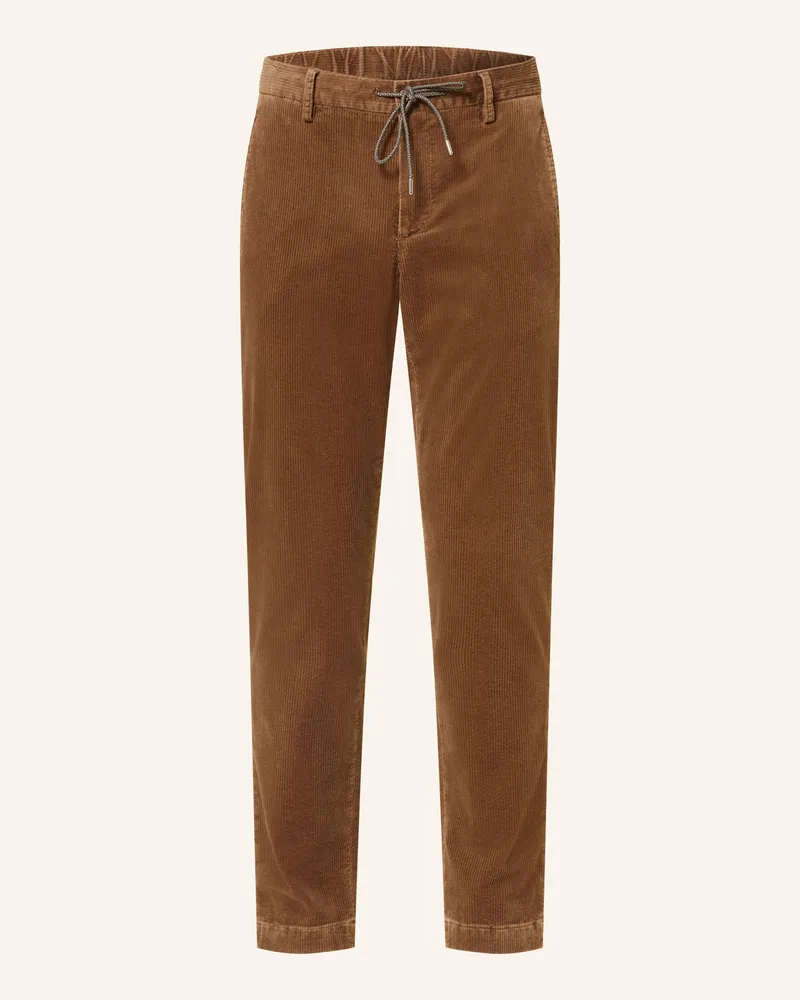 Alberto Cordhose JUMP im Jogging-Stil Slim Fit Hellbraun