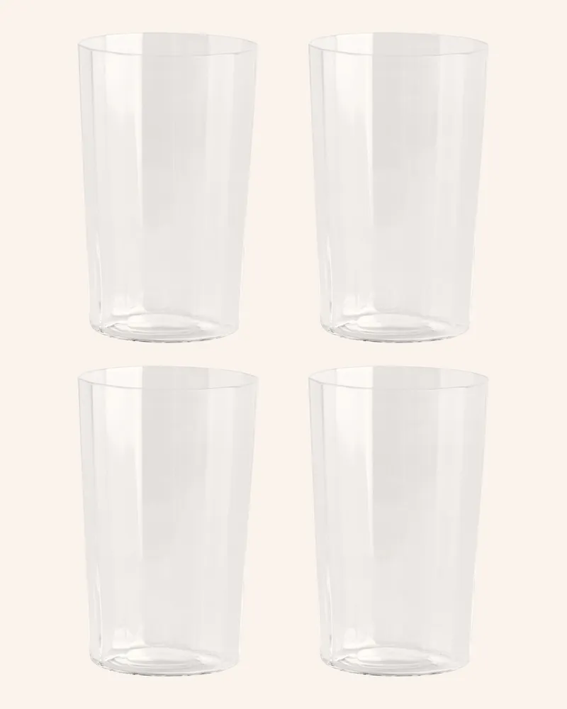Hay 4er-Set Trinkgläser Angle Medium transparent Weiss