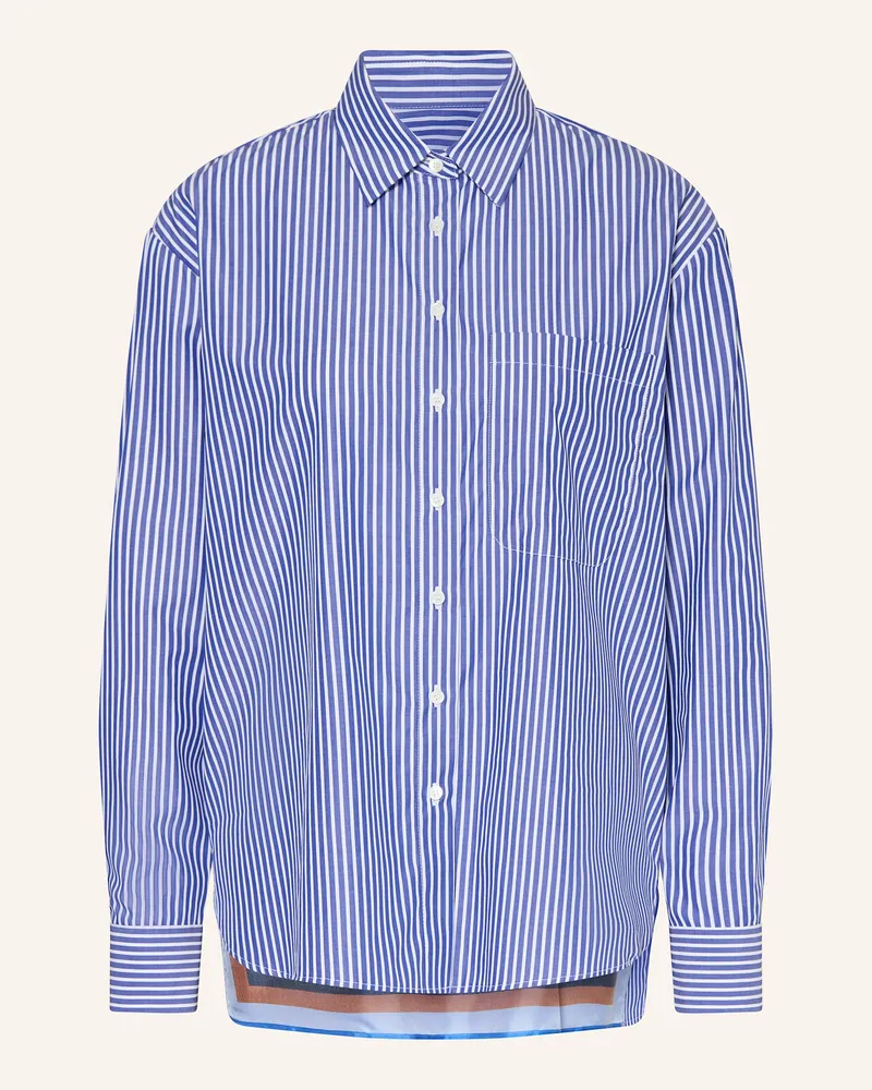 Robert Friedman Hemdbluse im Materialmix Blau