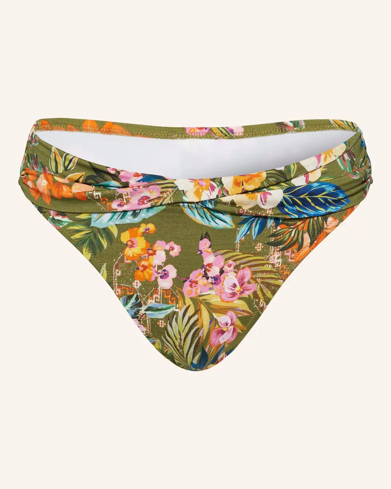 watercult Basic-Bikini-Hose SUNSET FLORALS Oliv