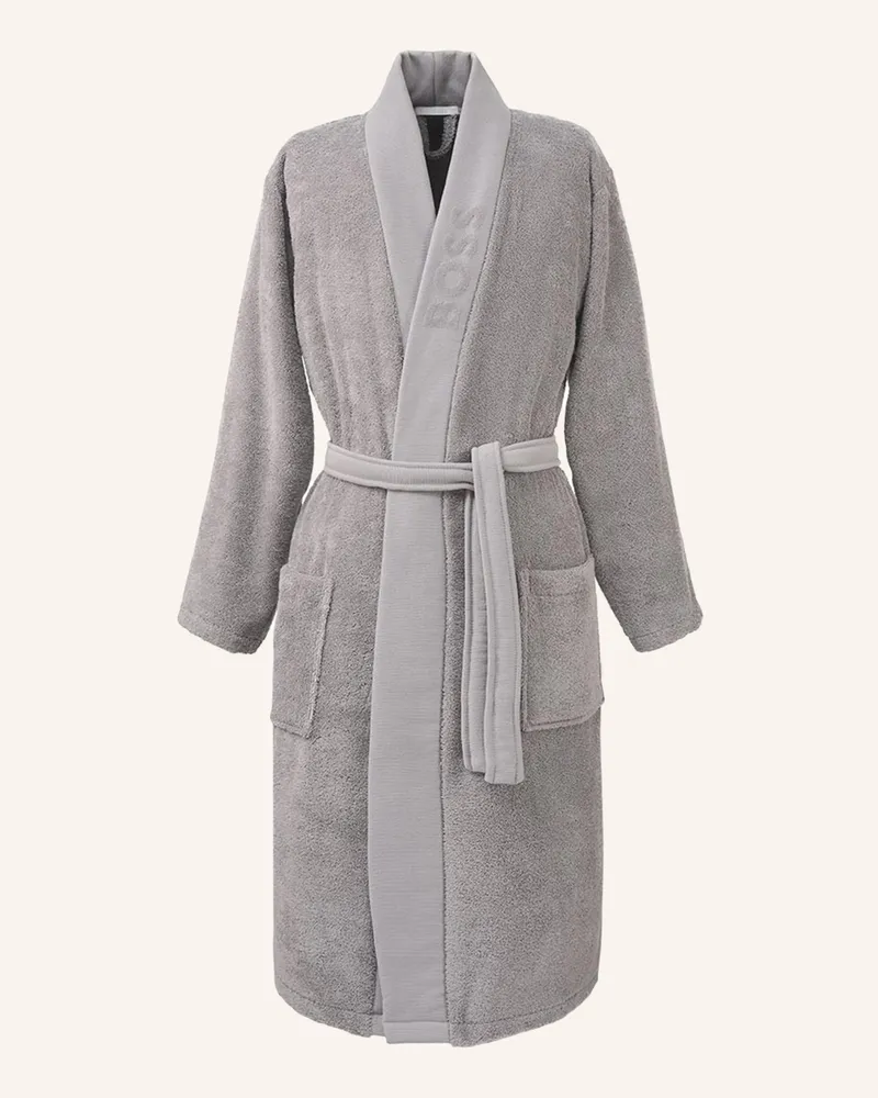 HUGO BOSS Bademantel PLAIN Hellgrau