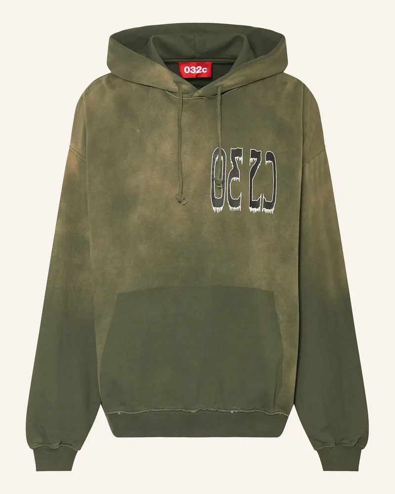 032c Oversized-Hoodie SPLICED Oliv