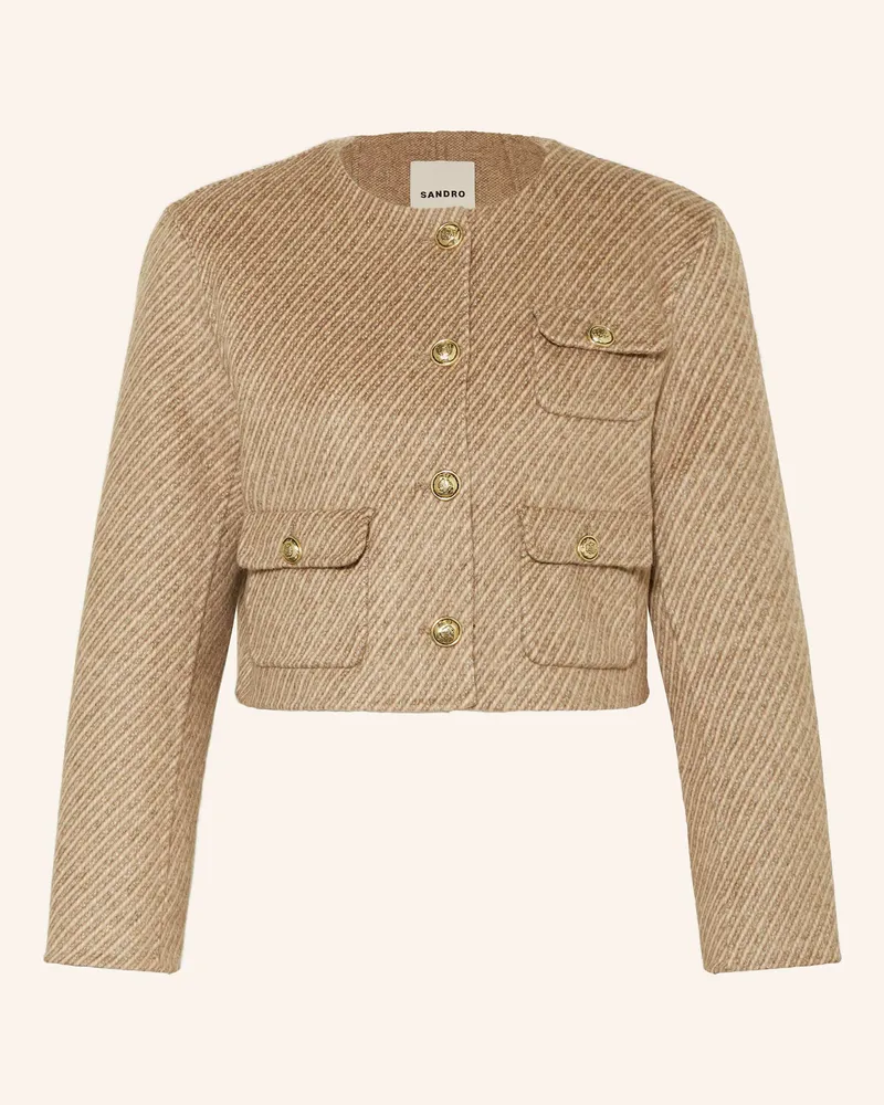 Sandro Cropped-Jacke Beige