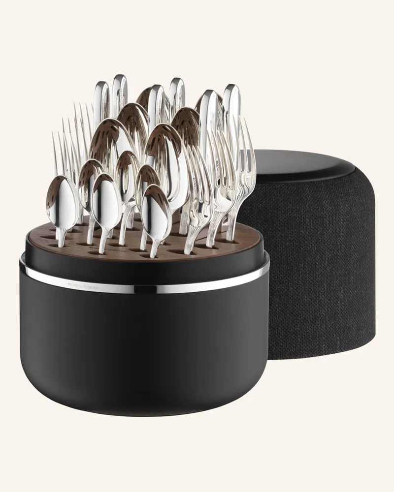 ROBBE & BERKING 24-tlg. Besteckset THE BOX BELVEDERE - FROZEN BLACK EDITION (925 Sterlingsilber Silber