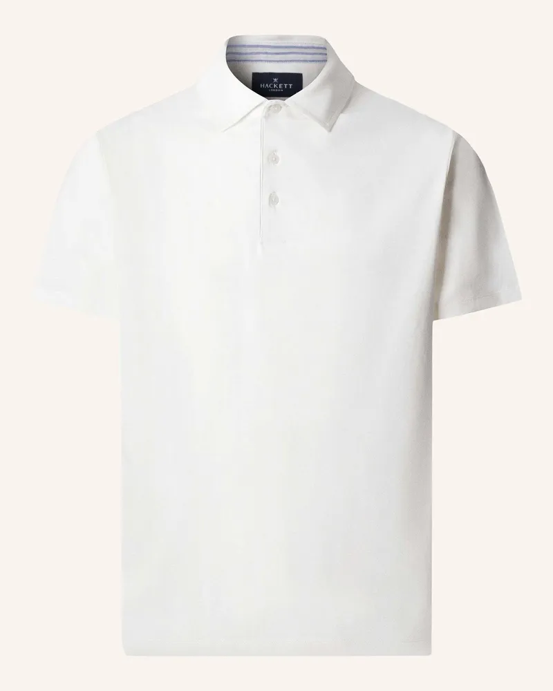 Hackett Poloshirt Jersey Woven Trim weiss Creme