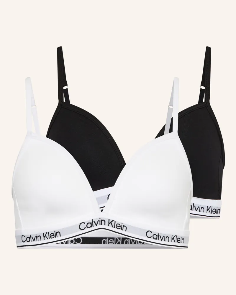 Calvin Klein 2er-Pack Bustiers Icon Cotton Stretch weiss Weiss