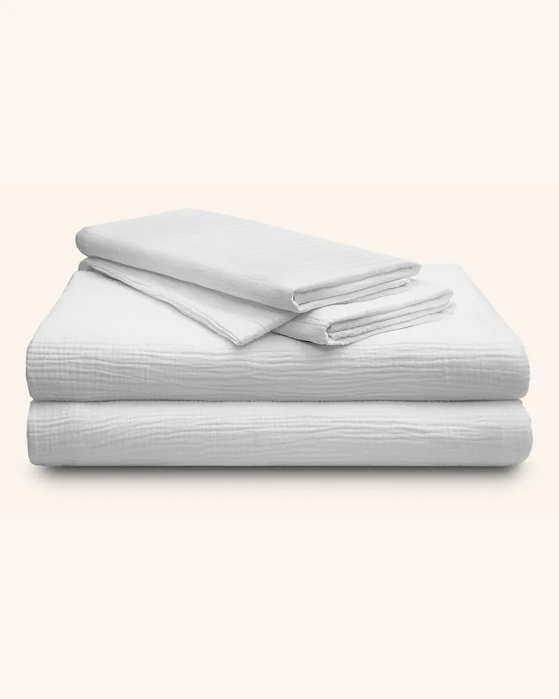 ROYFORT Bettwäsche-Set Musselin weiss Weiss