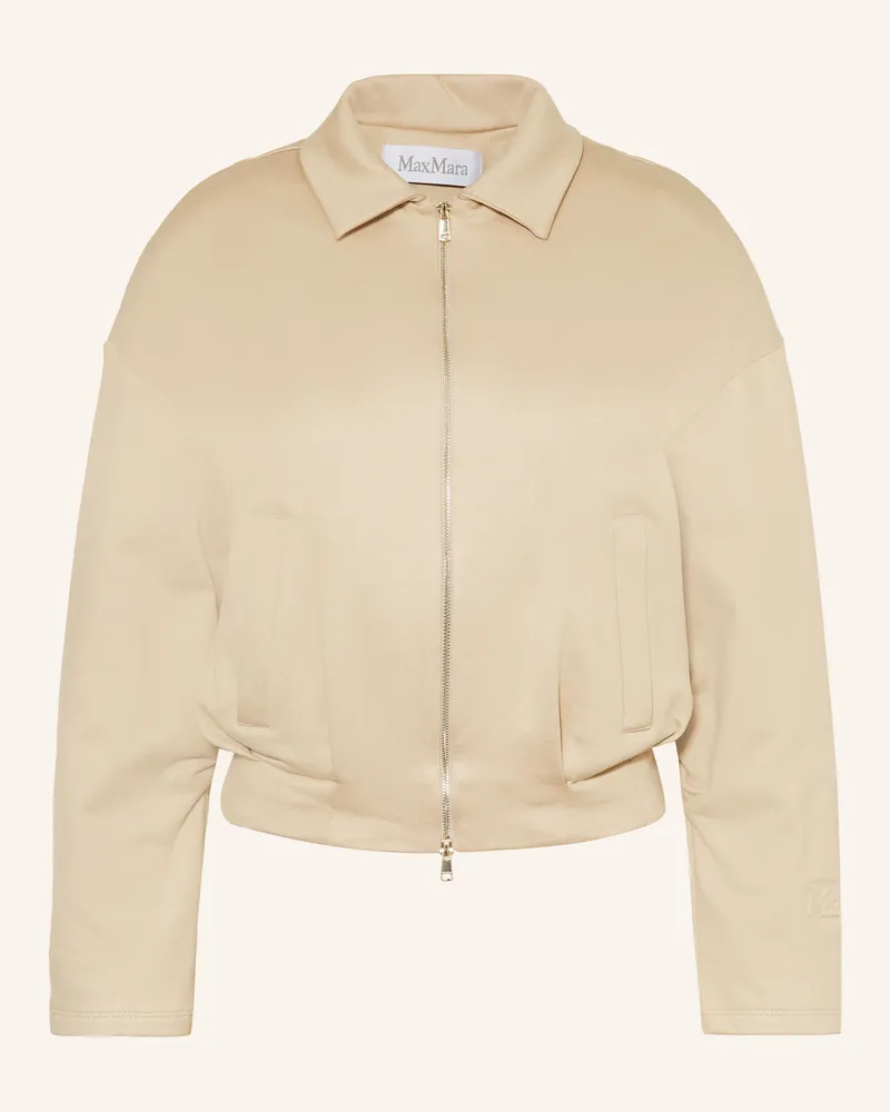 Max Mara Sweatjacke ARGENTA mit Seide Hellbraun