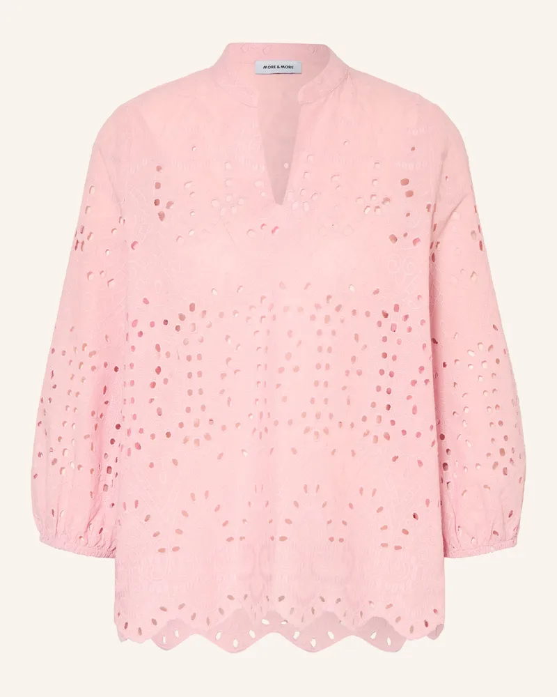 More & More Blusenshirt Aus Lochspitze Mit 3/4-Arm rosa Rosé
