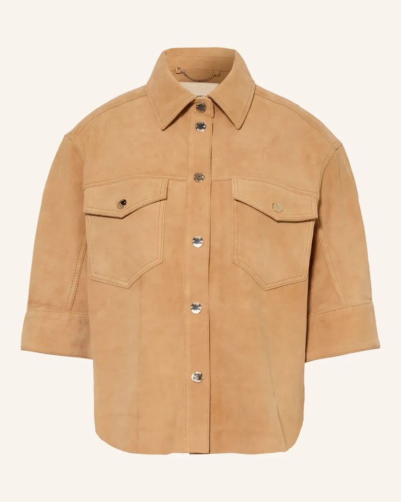 Mos Mosh Lederbluse Mmsigga braun Hellbraun