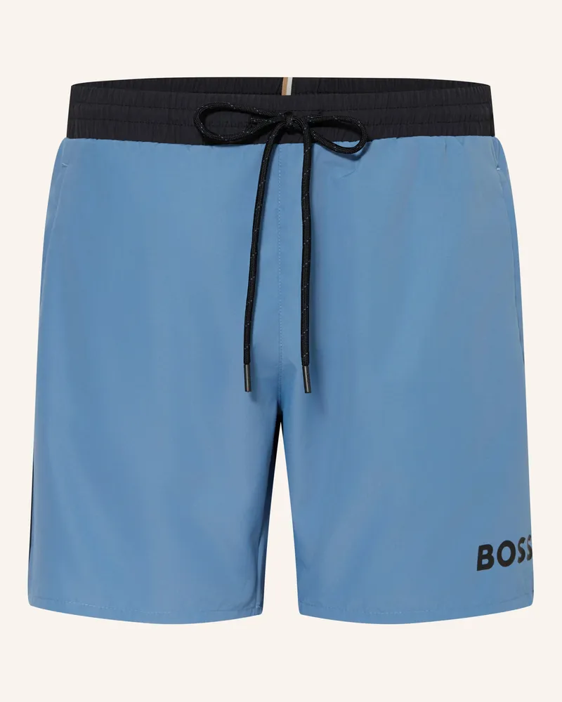 HUGO BOSS Badeshorts Starfish blau Blaugrau