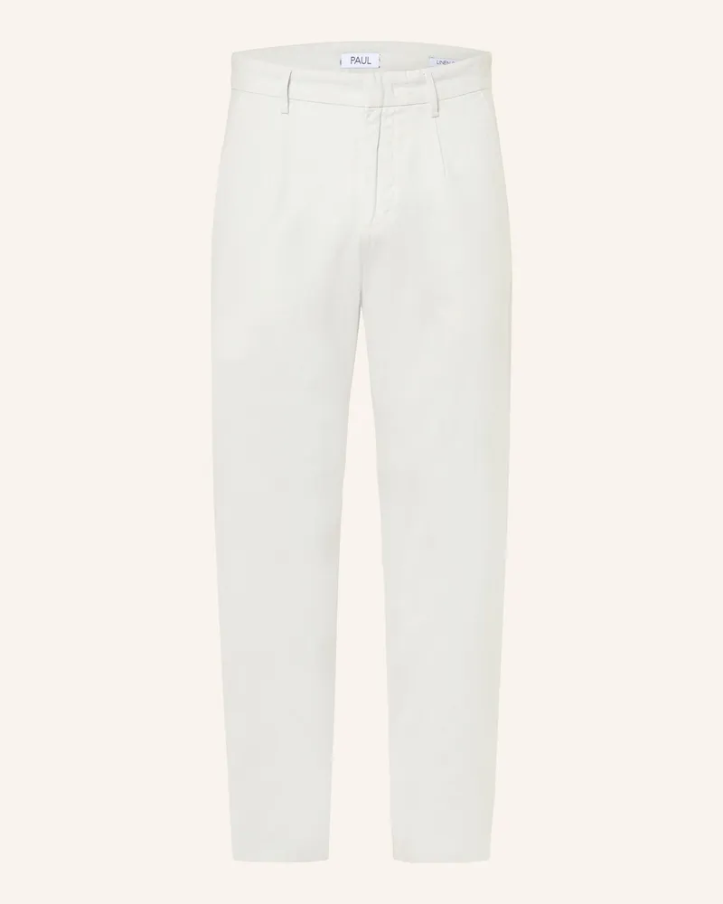 paul Chino Regular Fit mit Leinen Ecru