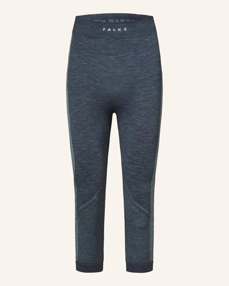 Falke Funktionswäsche-Hose Warm Mit Verkürzter Beinlänge blau Dunkelblau