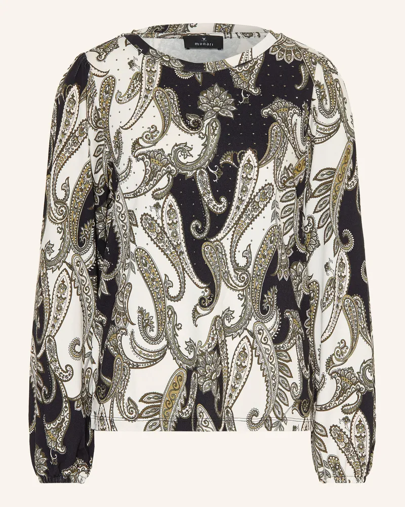 monari Longsleeve Mit Schmucksteinen schwarz Creme