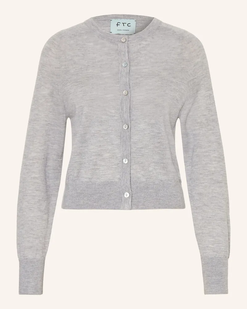 FTC Cashmere Strickjacke Mit Cashmere grau Hellgrau