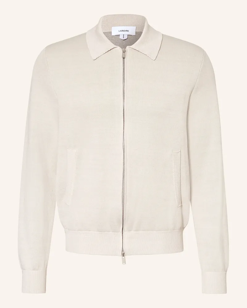 LARDINI Strickjacke Aus Leinen grau Ecru