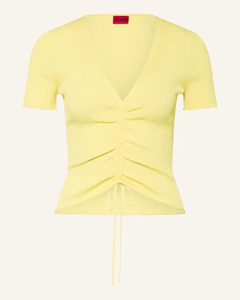 HUGO BOSS Strickshirt SLISERA Gelb