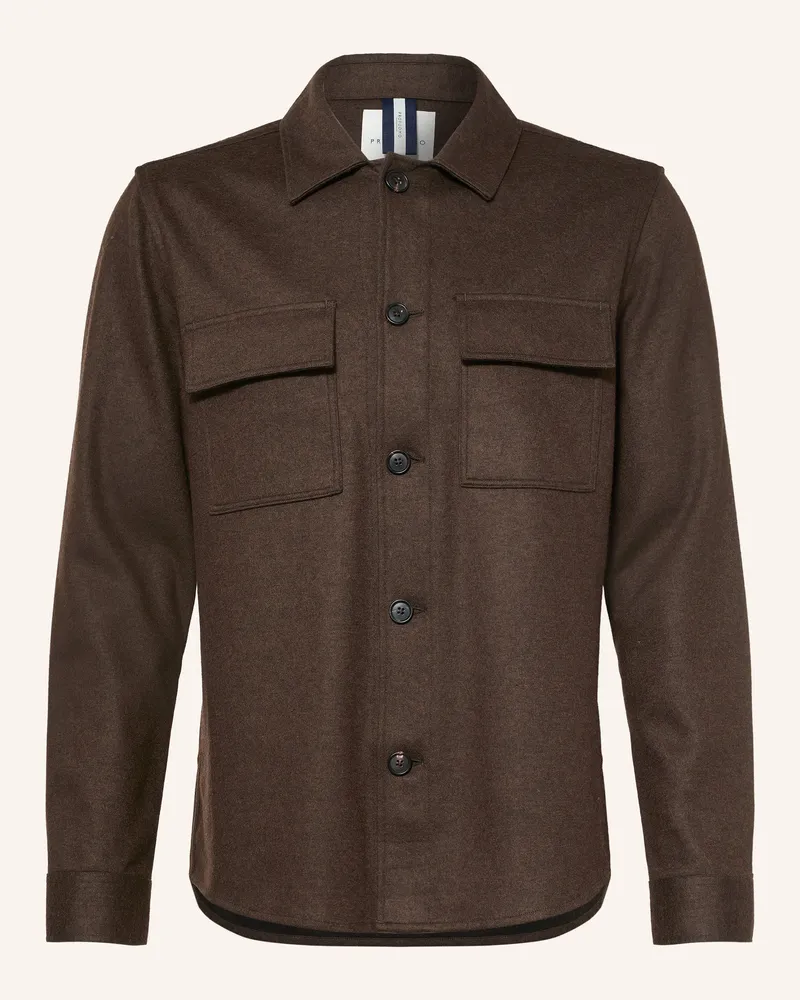Profuomo Flanell-Overshirt braun Dunkelbraun