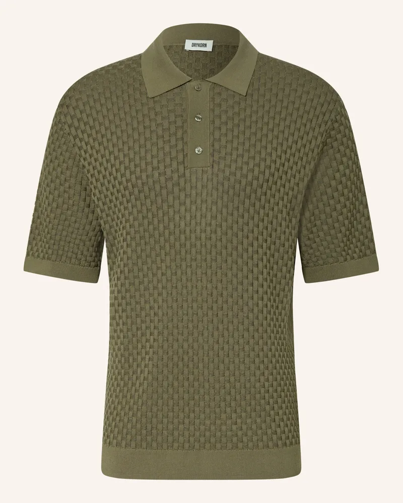 Drykorn Strick-Poloshirt Tamian Relaxed Fit gruen Oliv