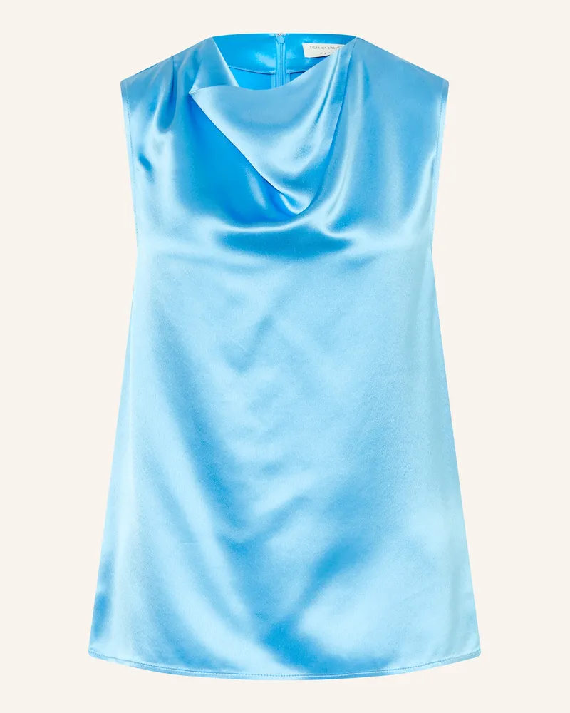 Tiger of Sweden Blusentop Lian Aus Satin blau Blau