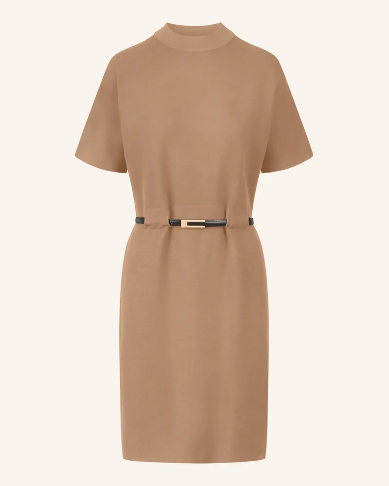 Apart Strickkleid mit Gürtel Camel