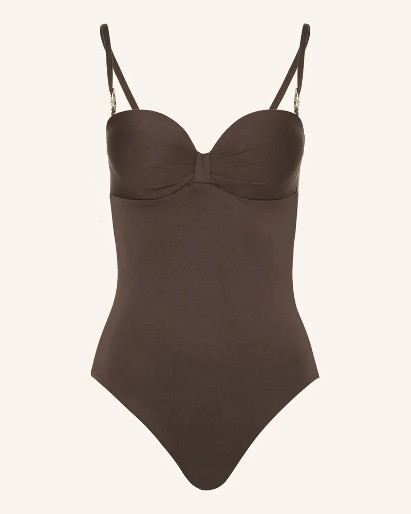 Max Mara Bandeau-Badeanzug CHANTAL Dunkelbraun