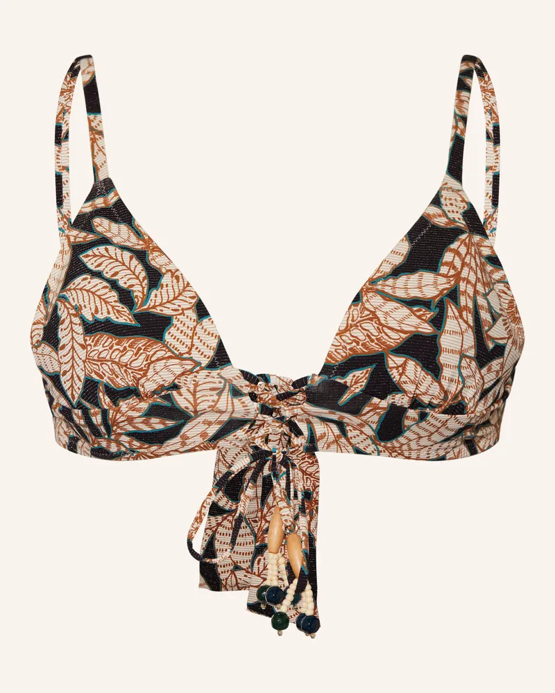 watercult Bralette-Bikini-Hose LES CÔTES mit Schmuckperlen Schwarz